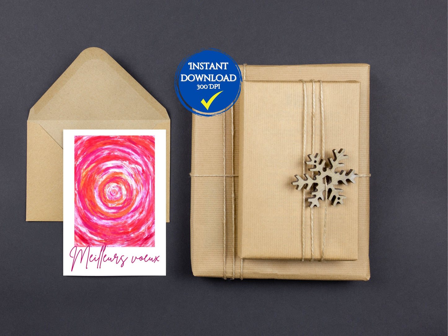 Carte de voeux numérique à personnaliser, Art Abstrait cadeau pour femme