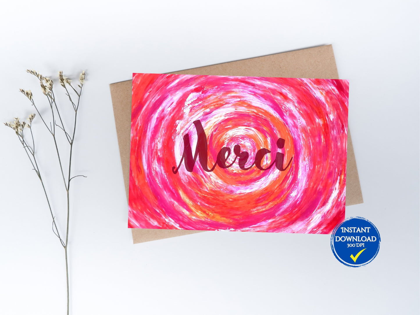 Carte de voeux numérique à personnaliser, Art Abstrait cadeau pour femme
