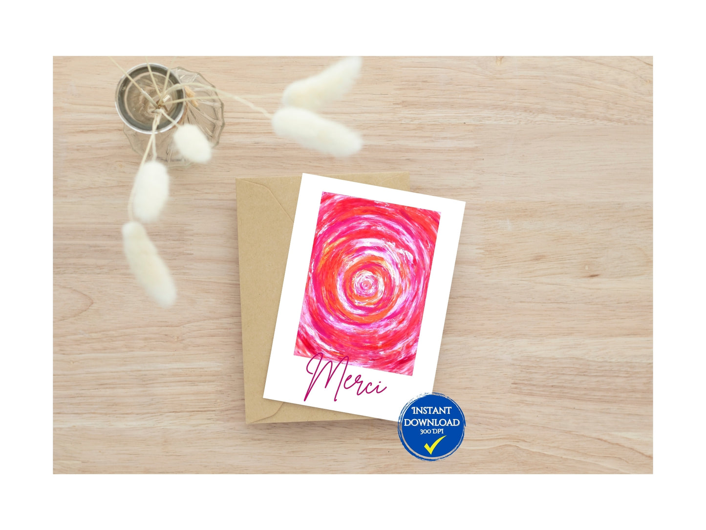 Carte de voeux numérique à personnaliser, Art Abstrait cadeau pour femme