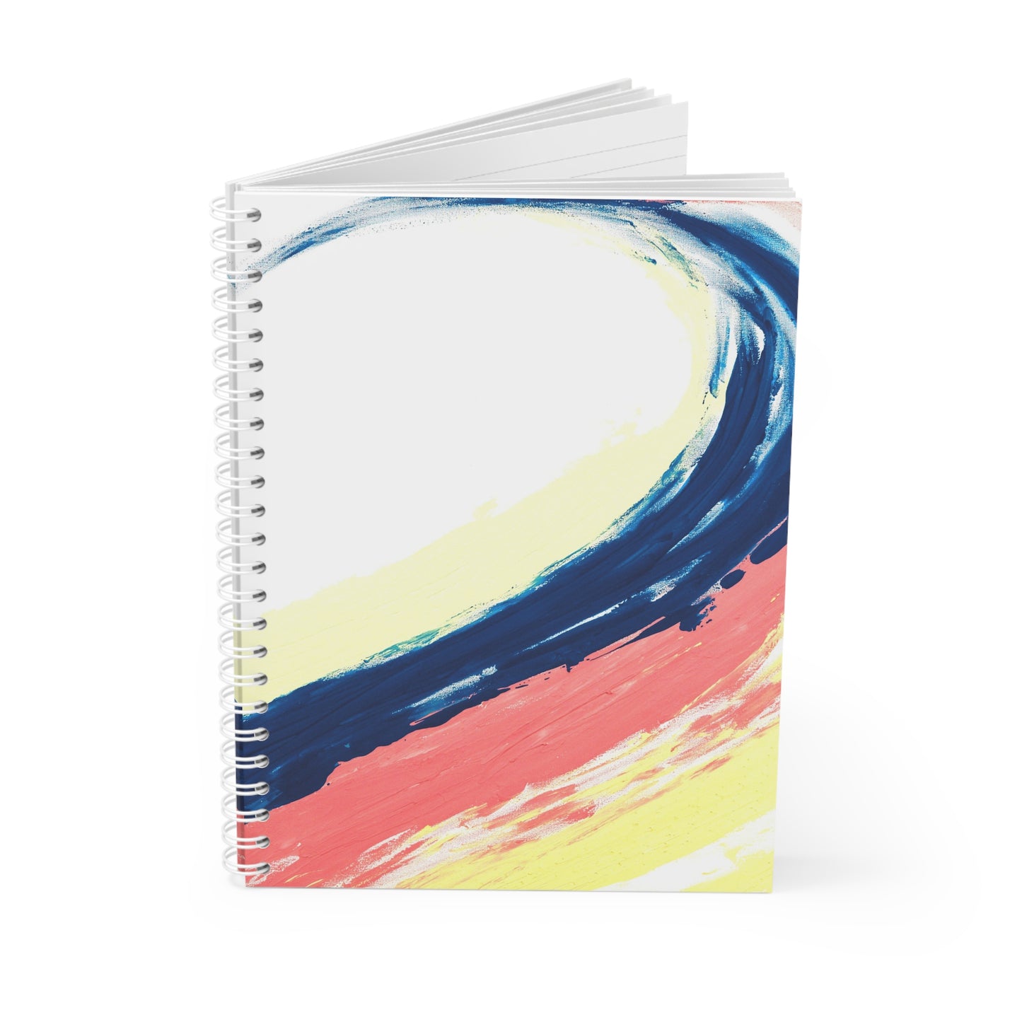 Cadeau de fin d’année scolaire vague bleu et rose – Remerciez les enseignants avec un carnet d’art abstrait, un cadeau mémorable et pratique.
