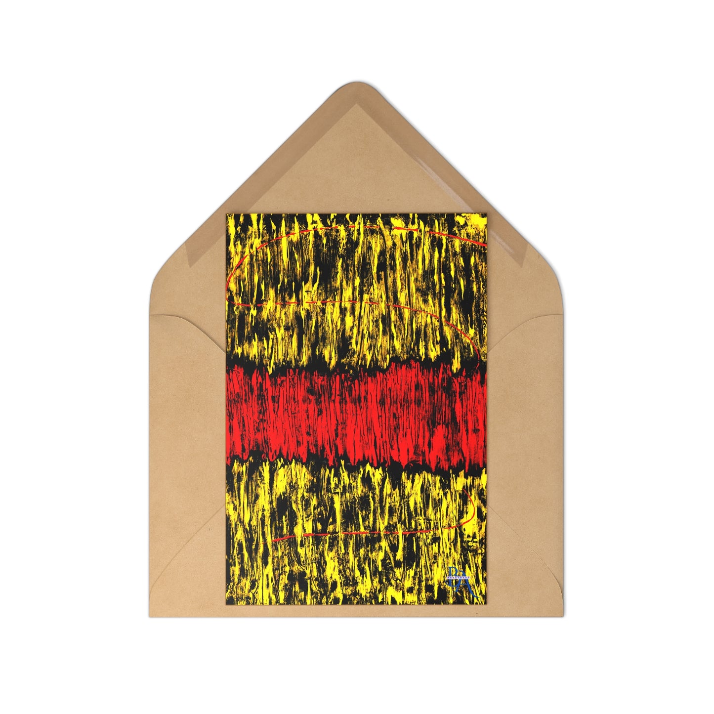 Lot de cartes de correspondance Breathart en rouge et or, pour les fêtes.