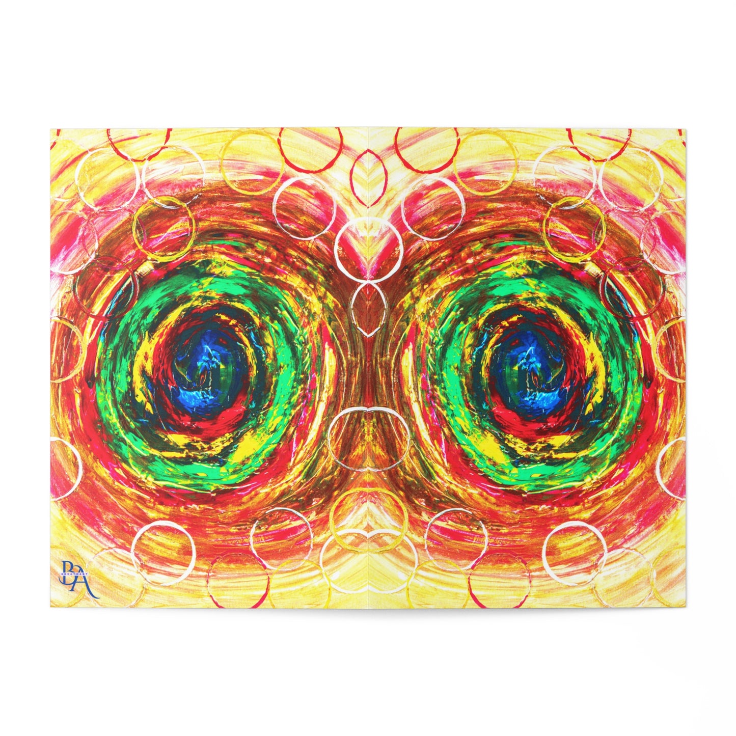 Carte de vœux de naissance avec motif artistique en multicouleurs