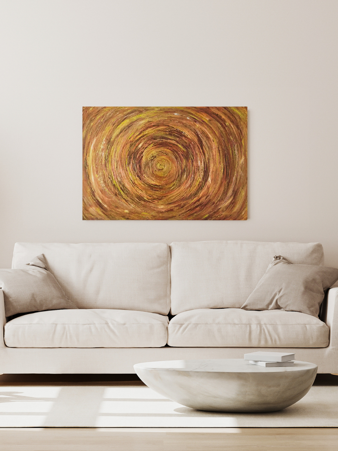 grande toile cyclone 3 doré et marron bronze