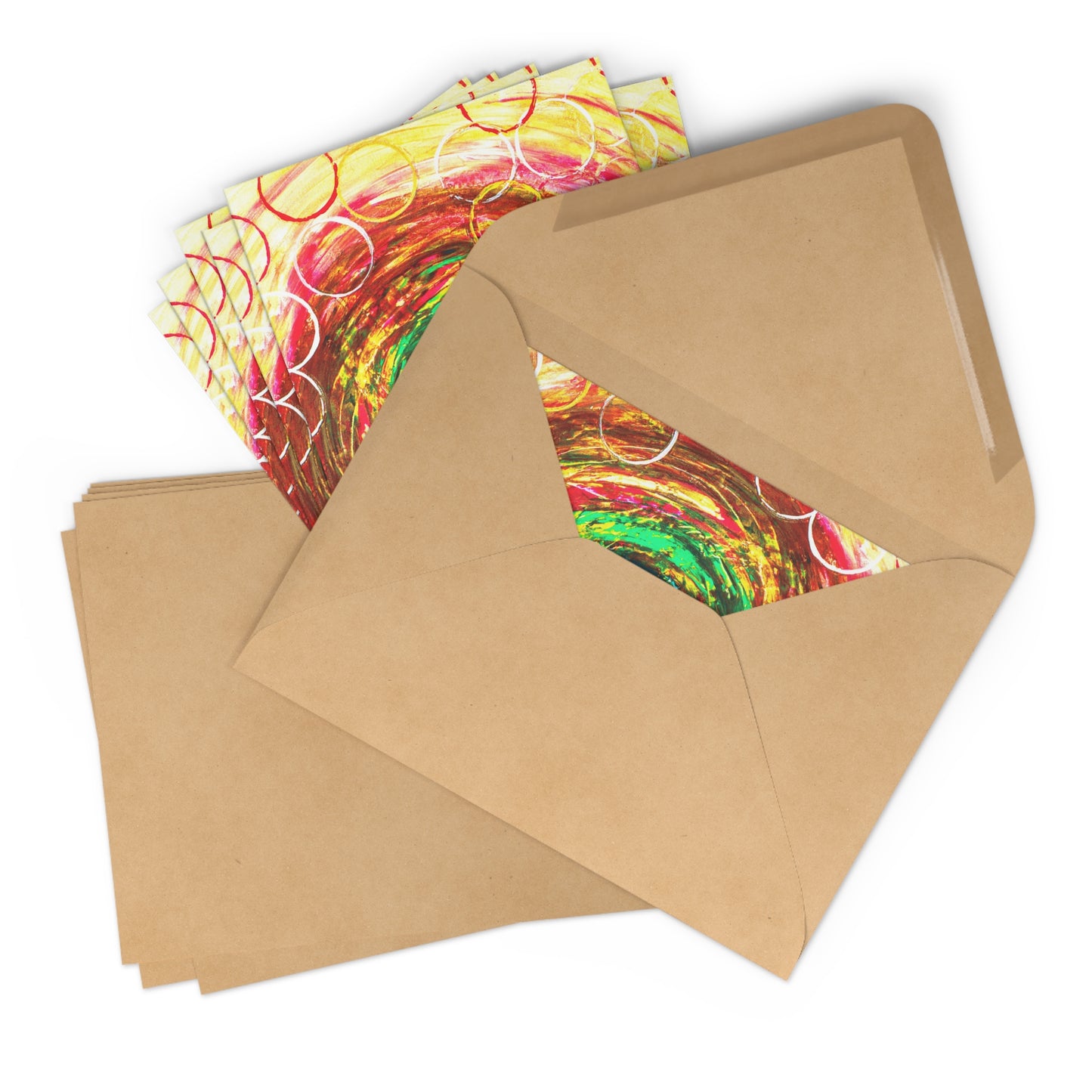Lot de cartes de Noël avec art abstrait en rose multicolor