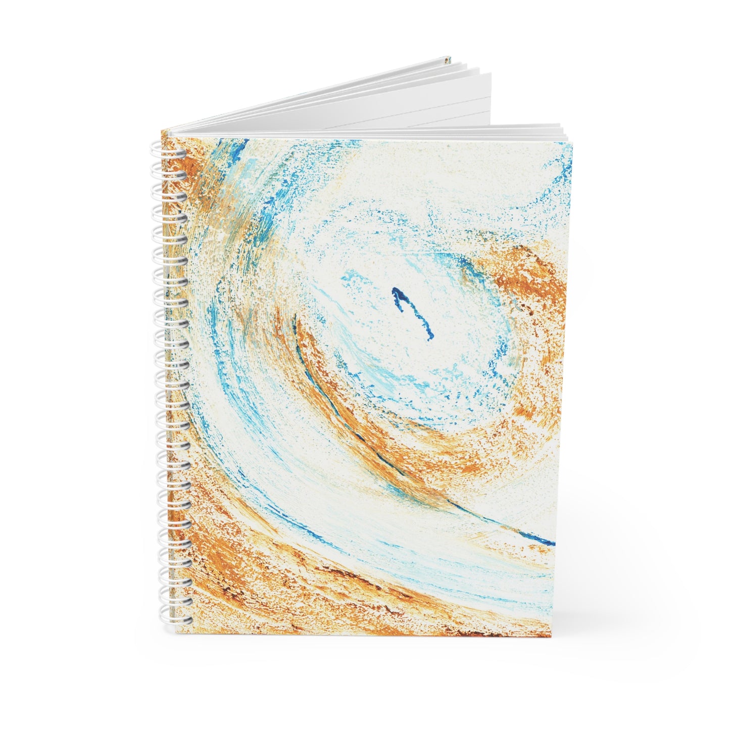 Carnet de Notes à spirales, Bullet journal avec Art abstrait sable bleu texturé