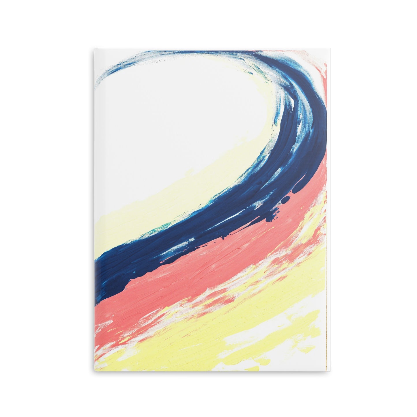 Carnet de notes couverture rigide, art abstrait bleu et rose