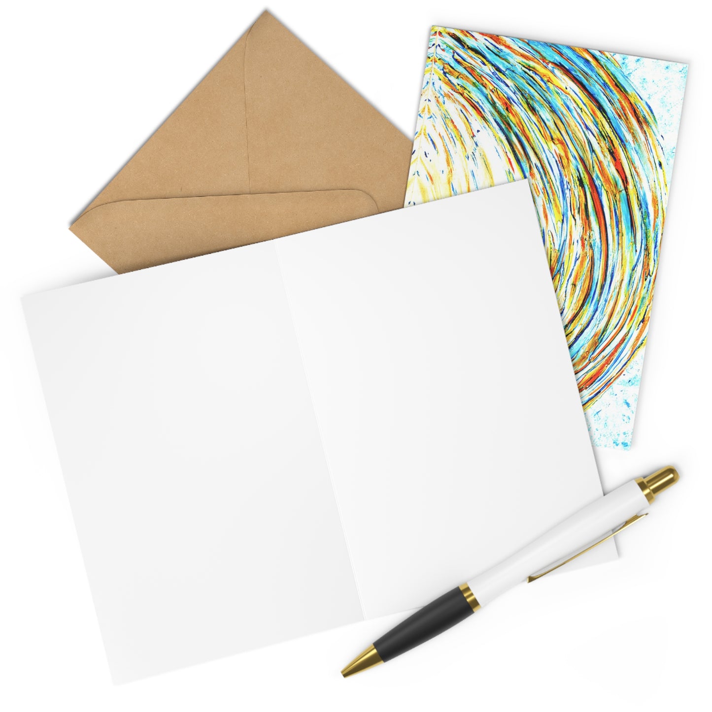 Lot 7 Cartes anniversaire double bleu, cartes de vœux, art abstrait