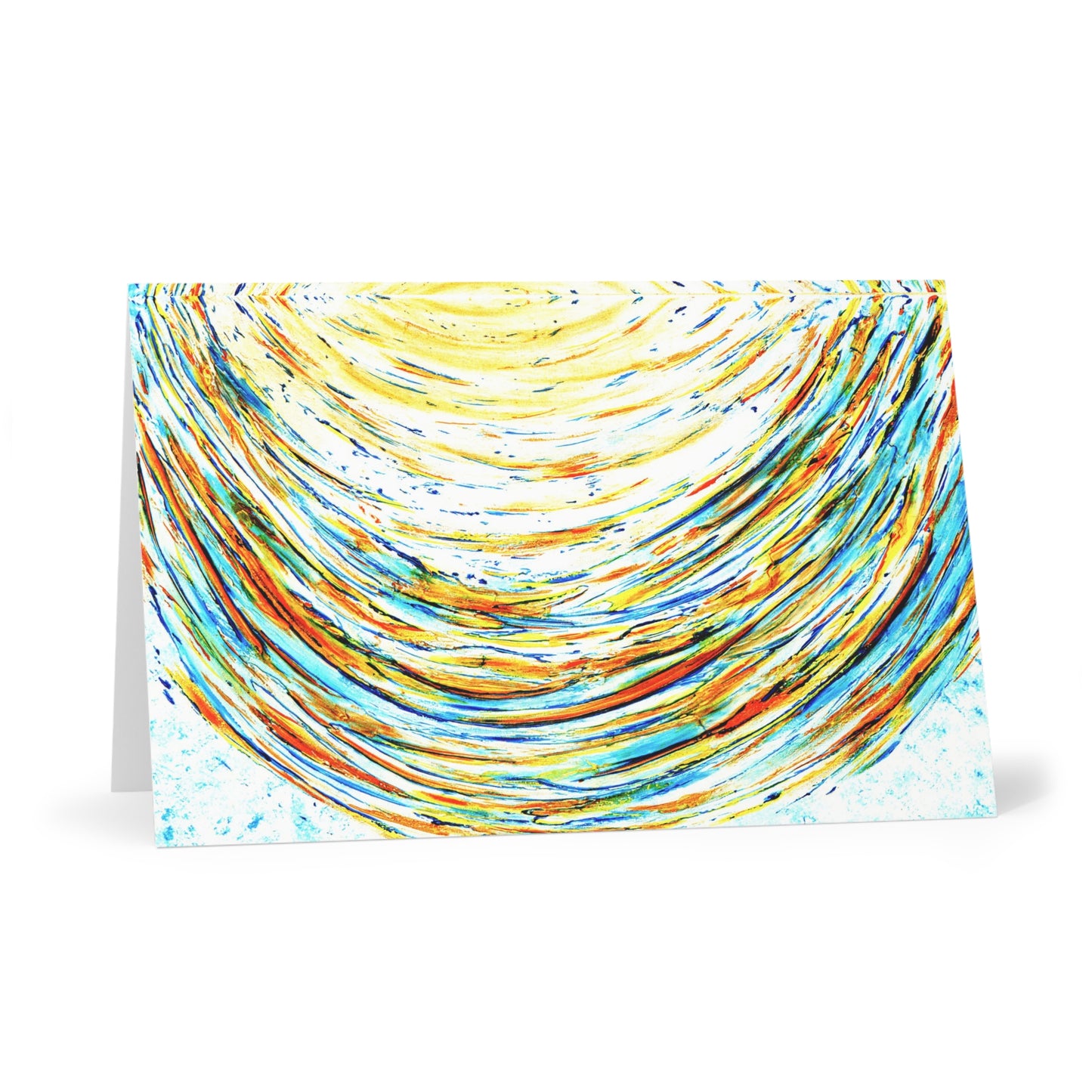 Lot 7 Cartes anniversaire double bleu, cartes de vœux, art abstrait