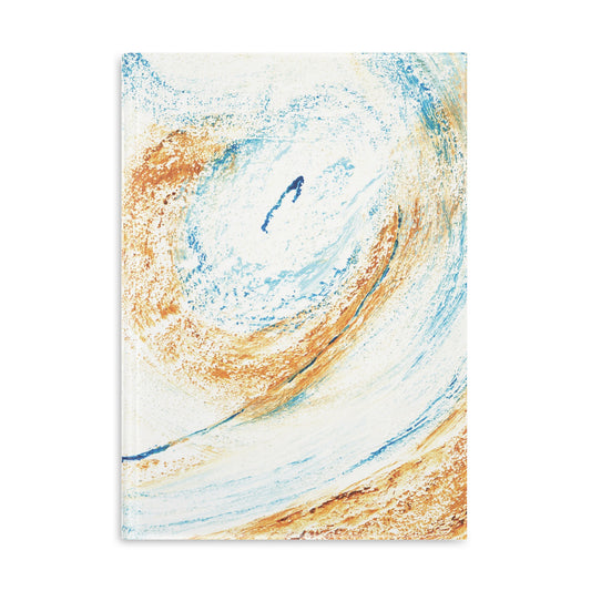 Carnet de notes couverture rigide, art abstrait sable bleu