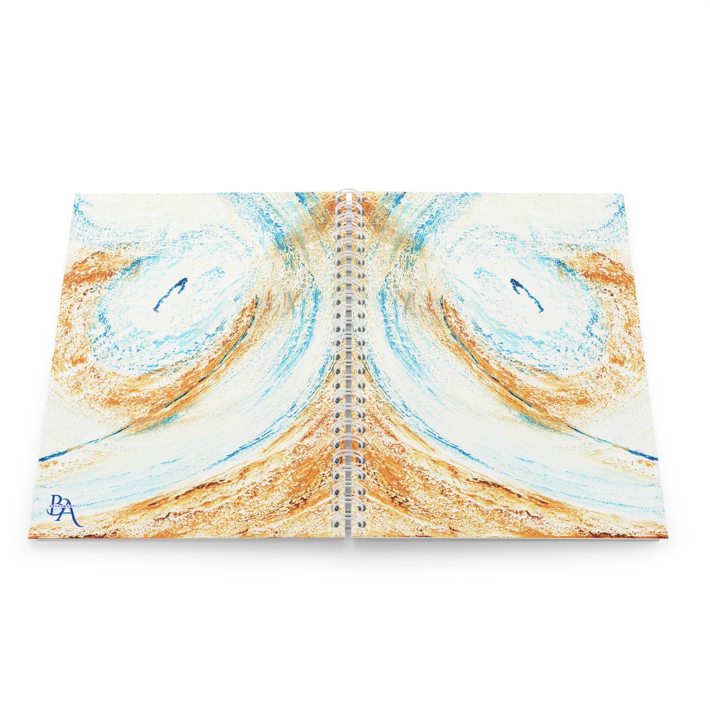 Carnet de Notes à spirales, Bullet journal avec Art abstrait sable bleu texturé