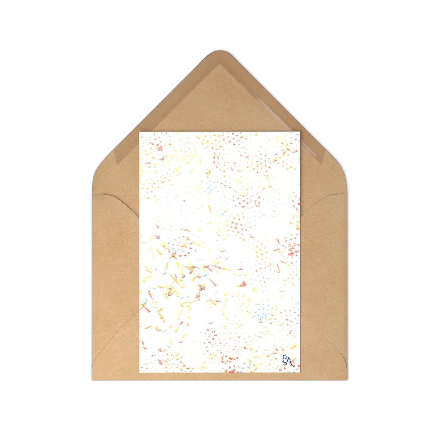 7 pcs Cartes de remerciements recto, art abstrait tons pastels et enveloppes