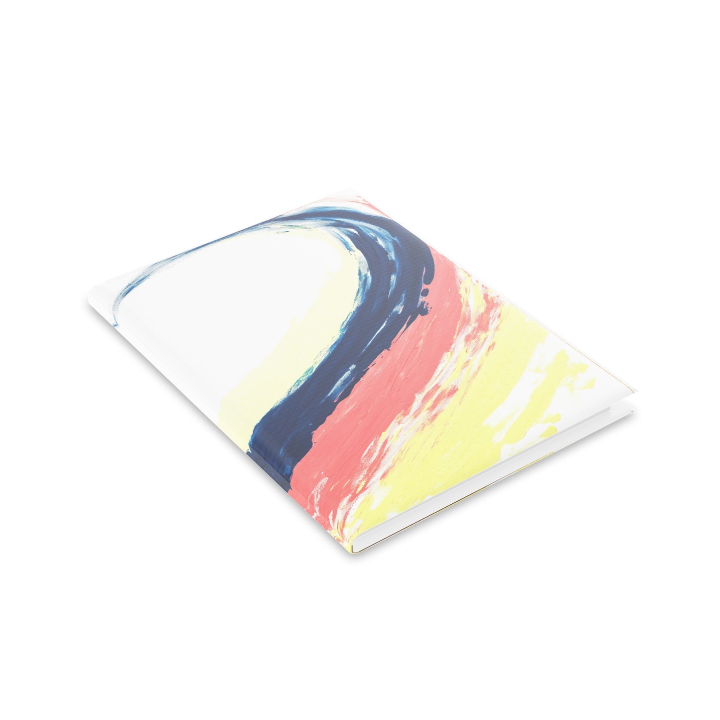 Carnet de notes couverture rigide, art abstrait bleu et rose