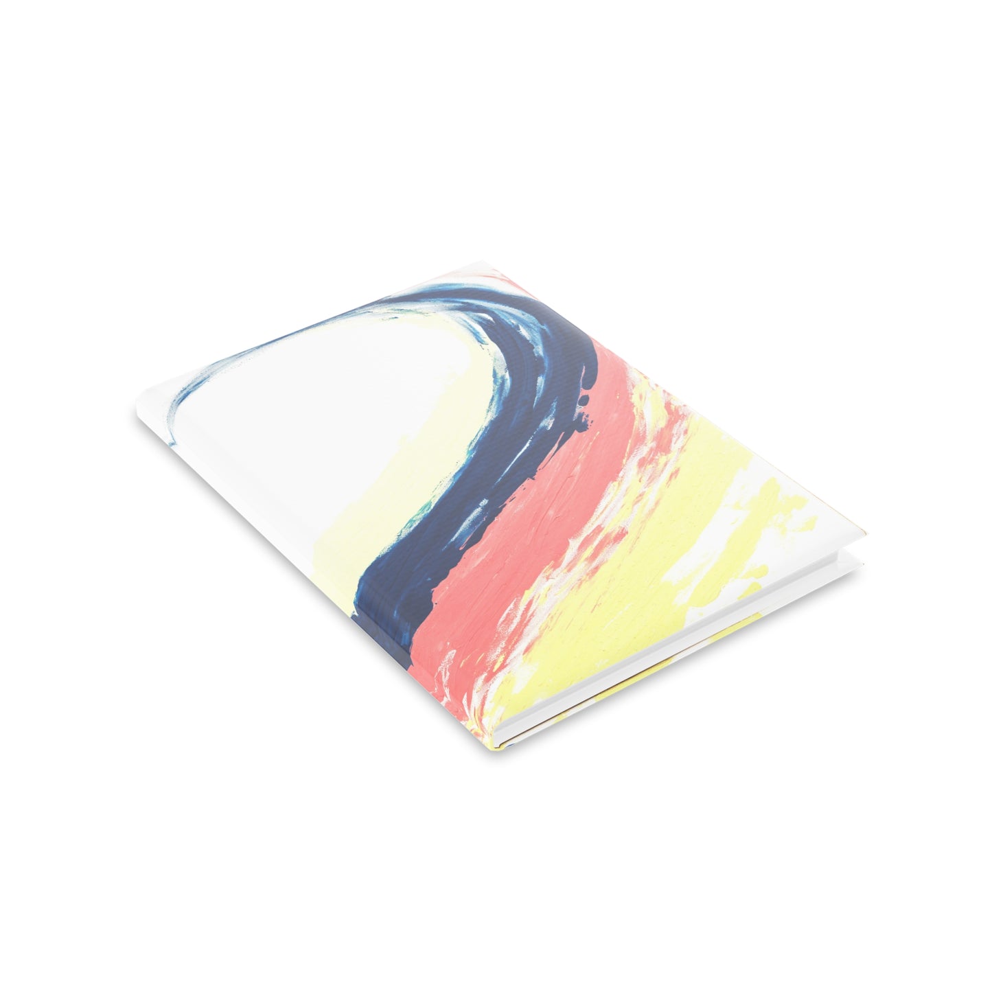 Carnet de notes couverture rigide, art abstrait bleu et rose