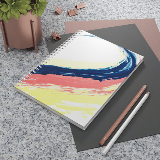 Carnet de Notes à spirales, Bullet journal avec Art abstrait ton pastel bleu et rose