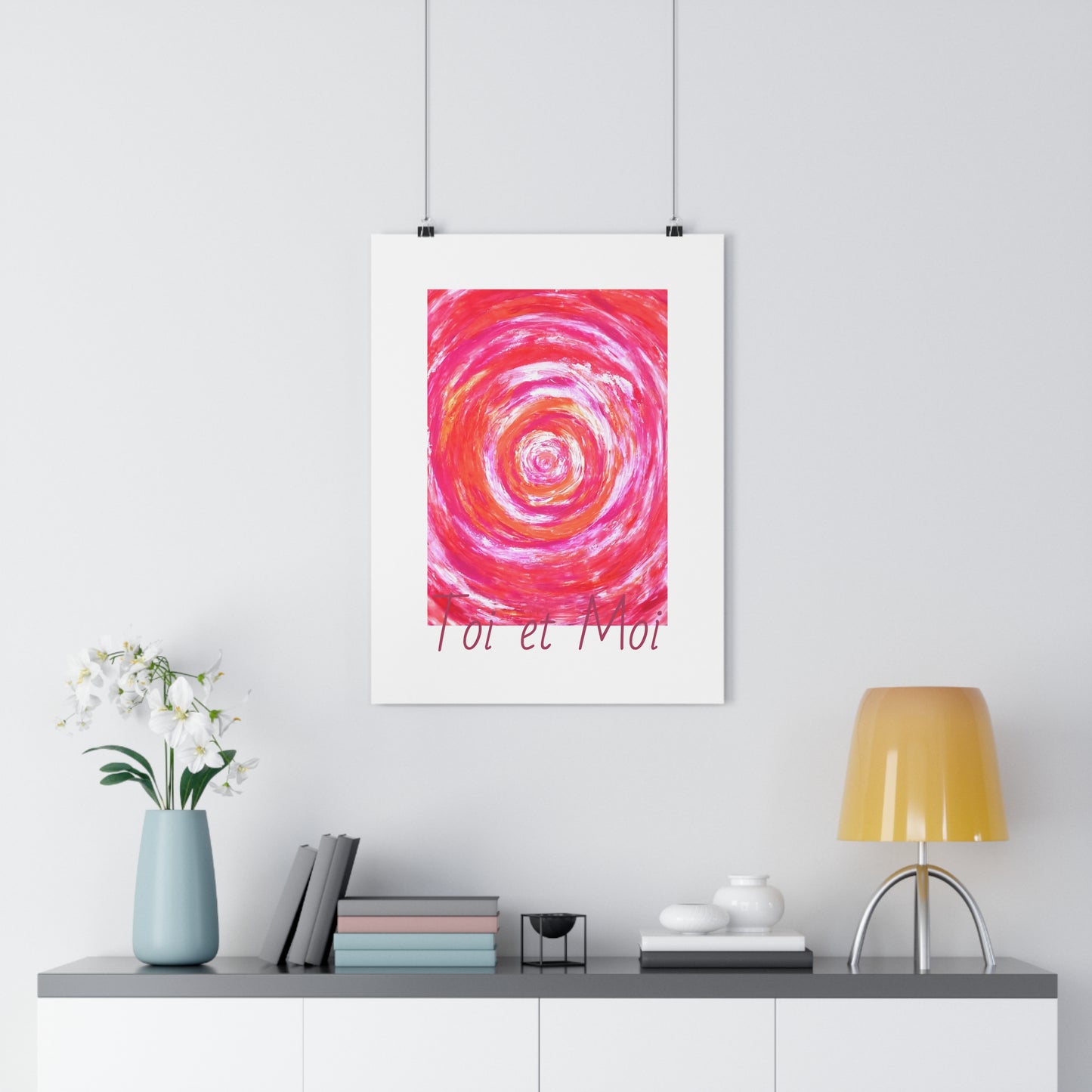 Impression d'art giclée, décoration murale, art abstrait rose, affiche d'une reproduction de peinture texturée