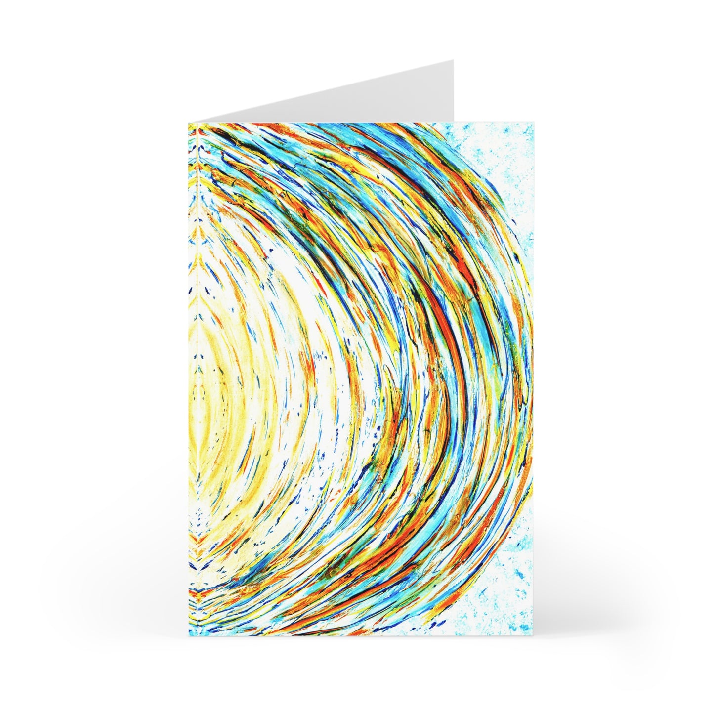 Lot 7 Cartes anniversaire double bleu, cartes de vœux, art abstrait