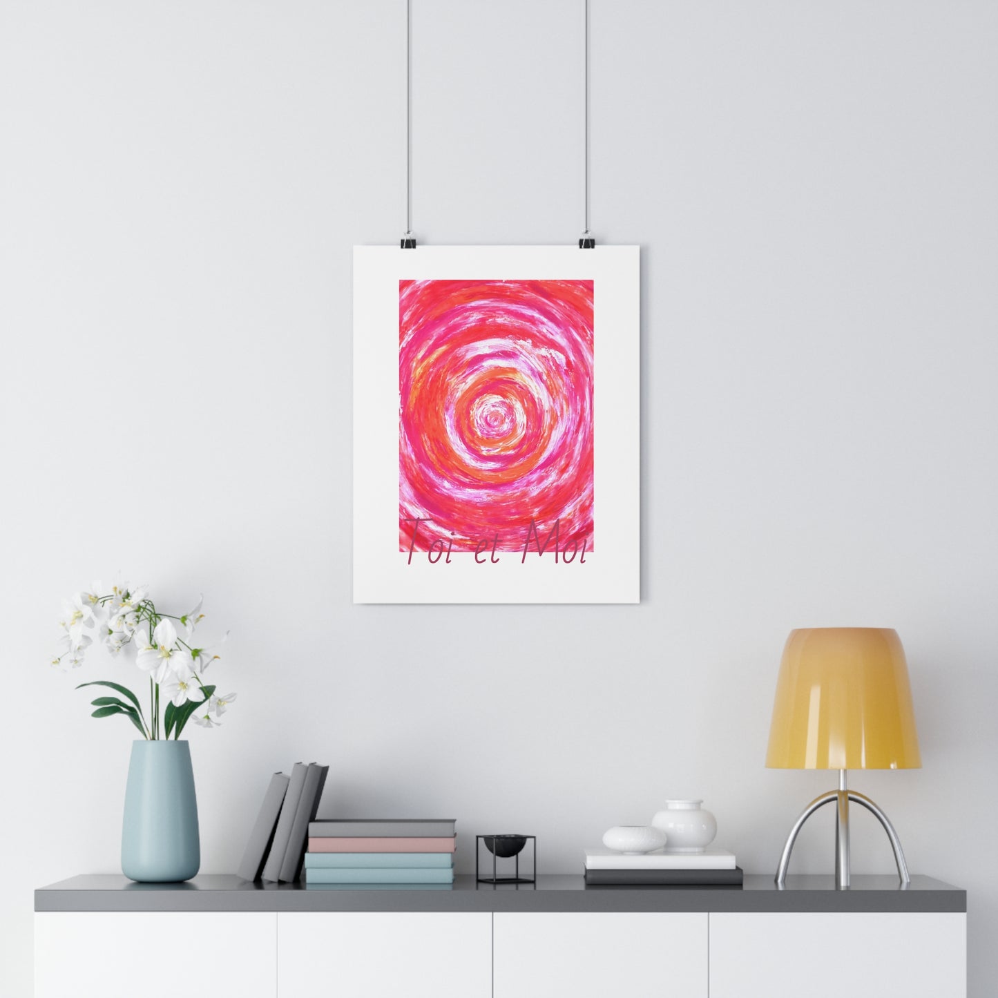 Impression d'art giclée, décoration murale, art abstrait rose, affiche d'une reproduction de peinture texturée
