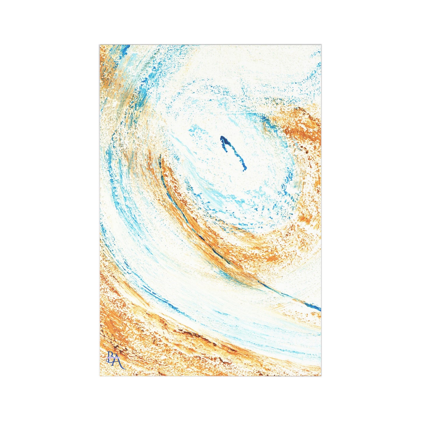 7 pcs Cartes de remerciements recto, art abstrait sable bleu, carte cadeau