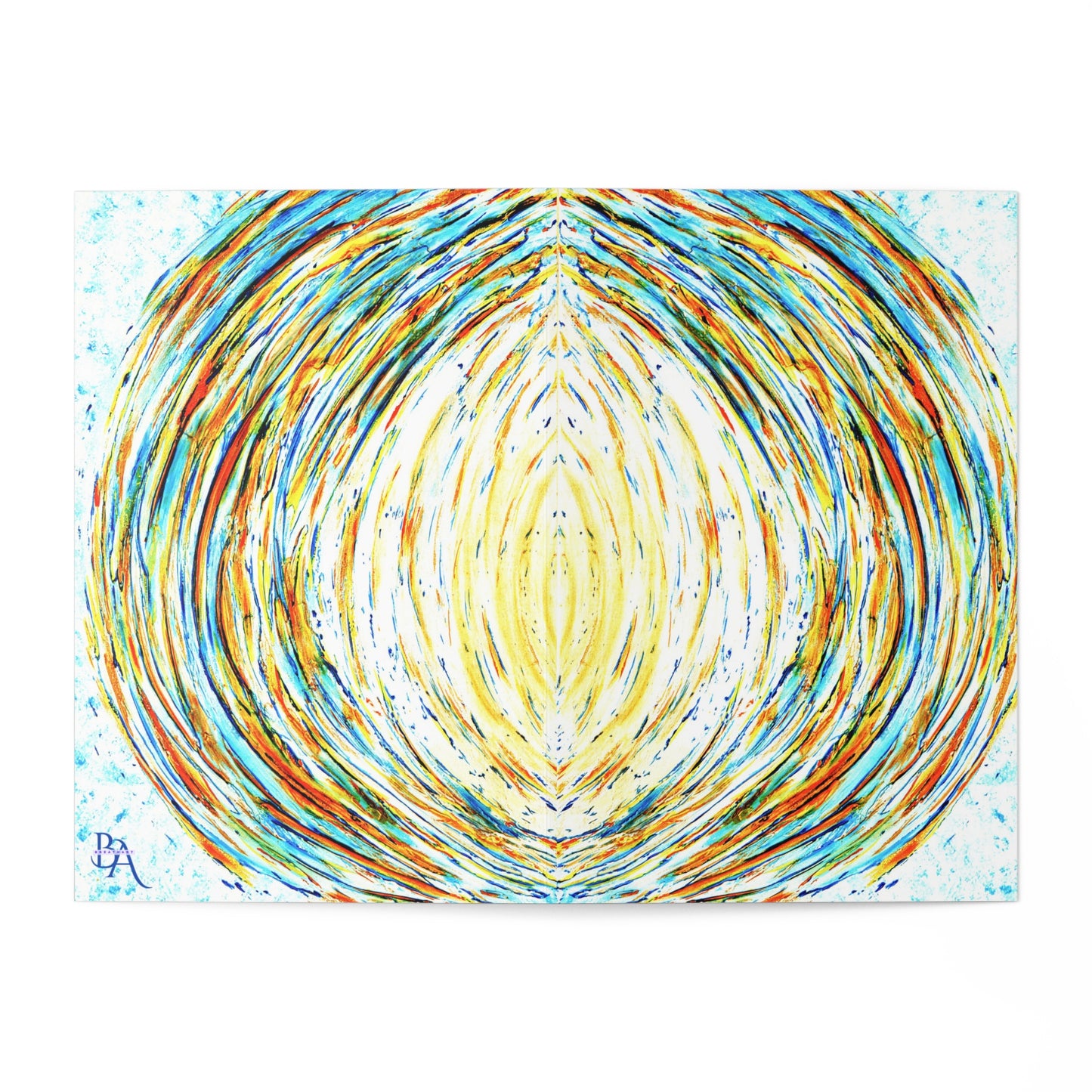 Lot 7 Cartes anniversaire double bleu, cartes de vœux, art abstrait