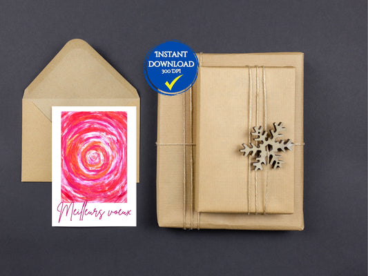 Carte de voeux numérique à personnaliser, Art Abstrait cadeau pour femme
