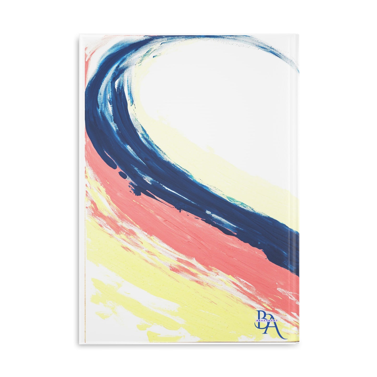 Carnet de notes couverture rigide, art abstrait bleu et rose