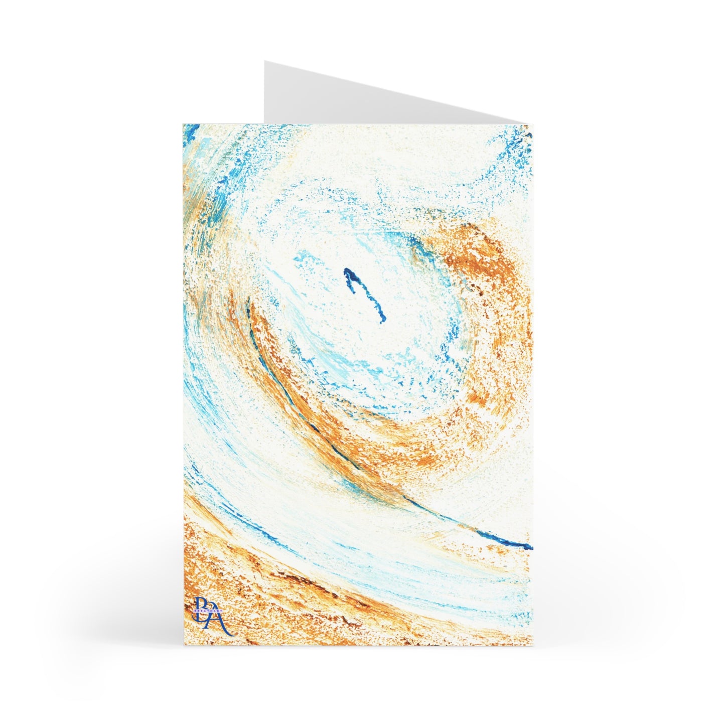 Lot 7 Cartes anniversaire double sable bleu, cartes de vœux, art abstrait