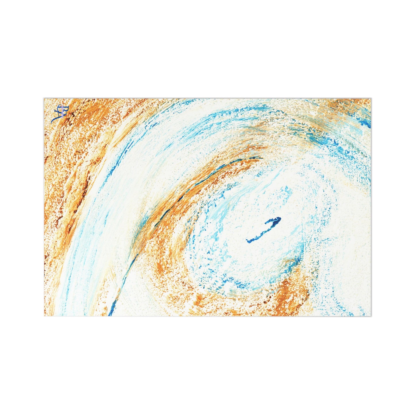 7 pcs Cartes de remerciements recto, art abstrait sable bleu, carte cadeau