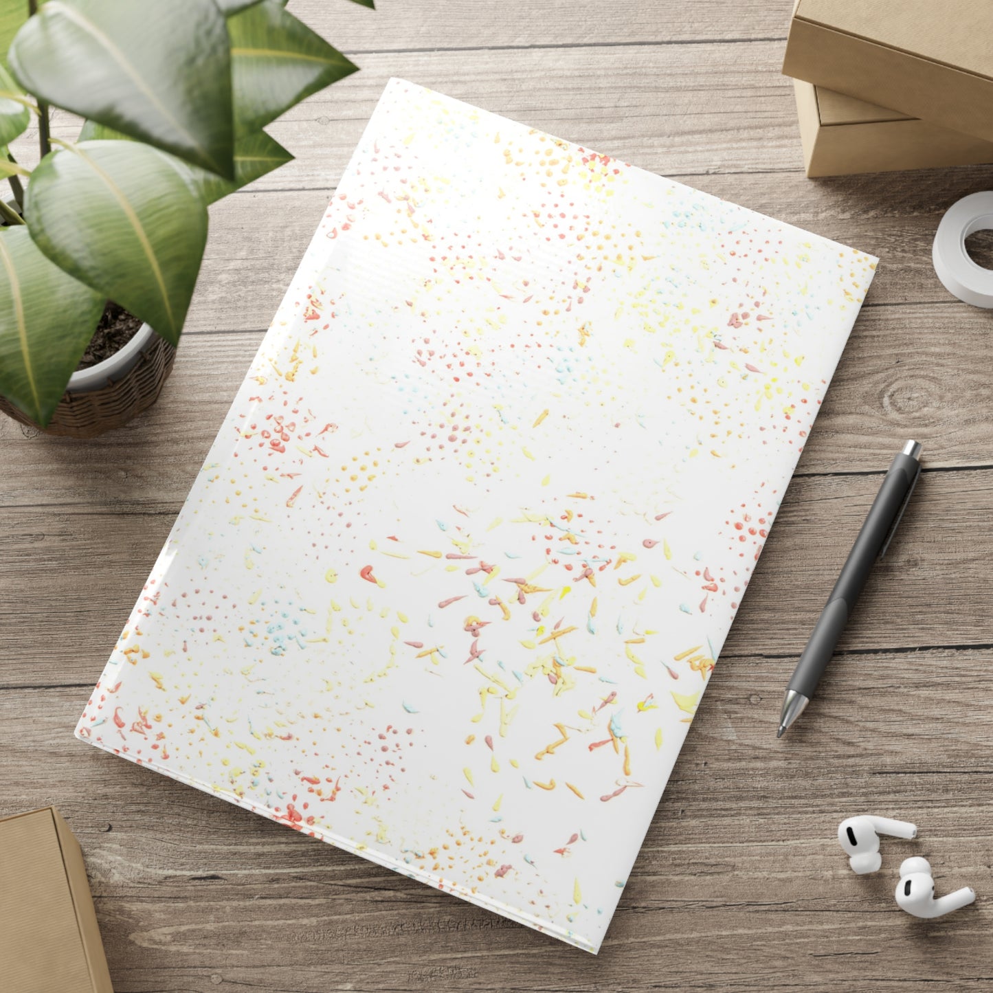 Carnet de notes couverture rigide, art abstrait ton pastel