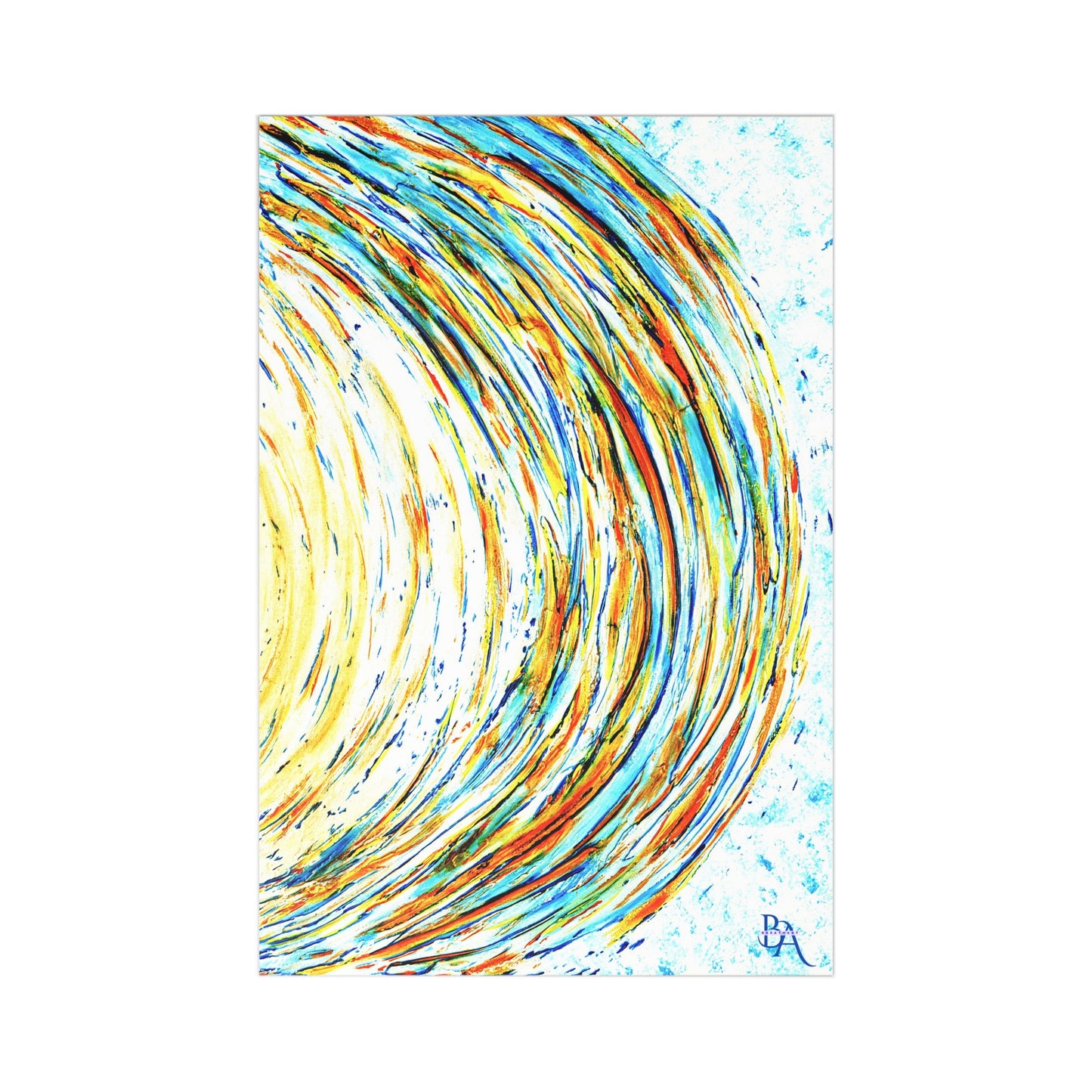 7 pcs Cartes de remerciements recto, art abstrait bleu, carte cadeau