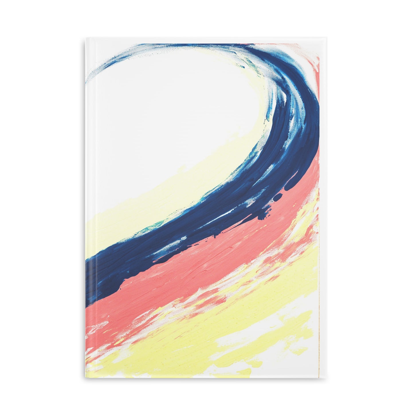 Carnet de notes couverture rigide, art abstrait bleu et rose