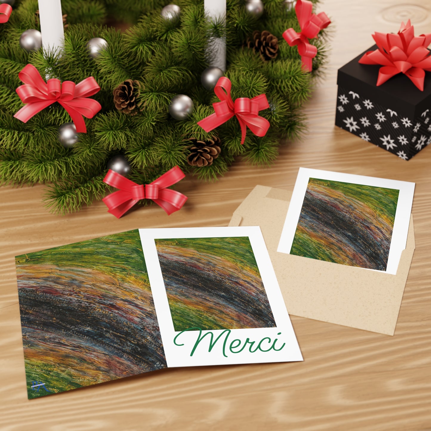 Set 1 ou 10 pcs cartes postales remerciements, fêtes des pères vert et gris