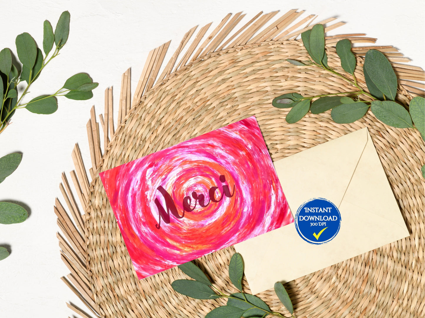 Carte de voeux numérique à personnaliser, Art Abstrait cadeau pour femme