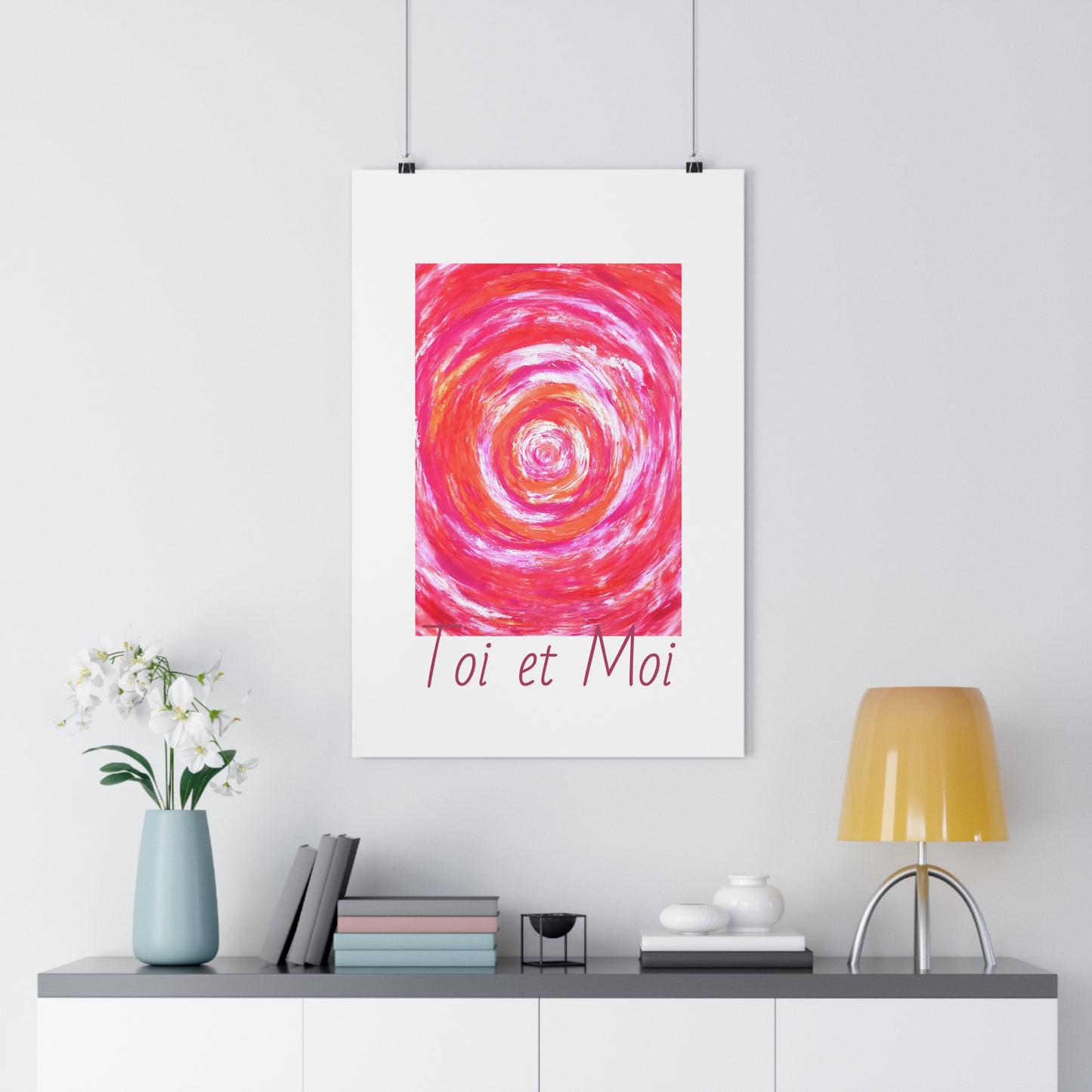 Impression d'art giclée, décoration murale, art abstrait rose, affiche d'une reproduction de peinture texturée