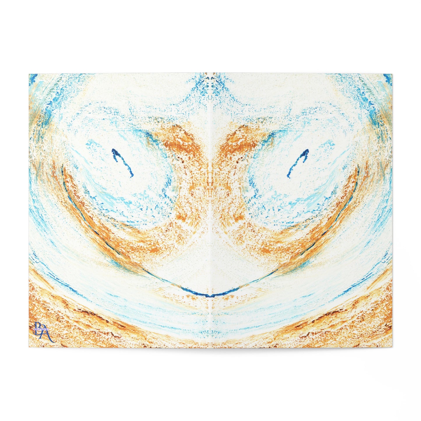 Lot 7 Cartes anniversaire double sable bleu, cartes de vœux, art abstrait