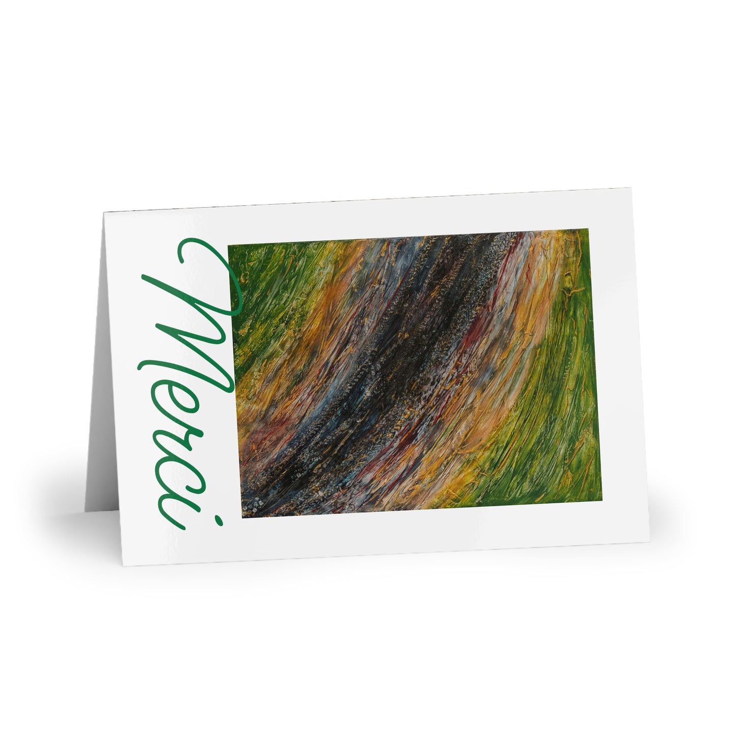 Set 1 ou 10 pcs cartes postales remerciements, fêtes des pères vert et gris