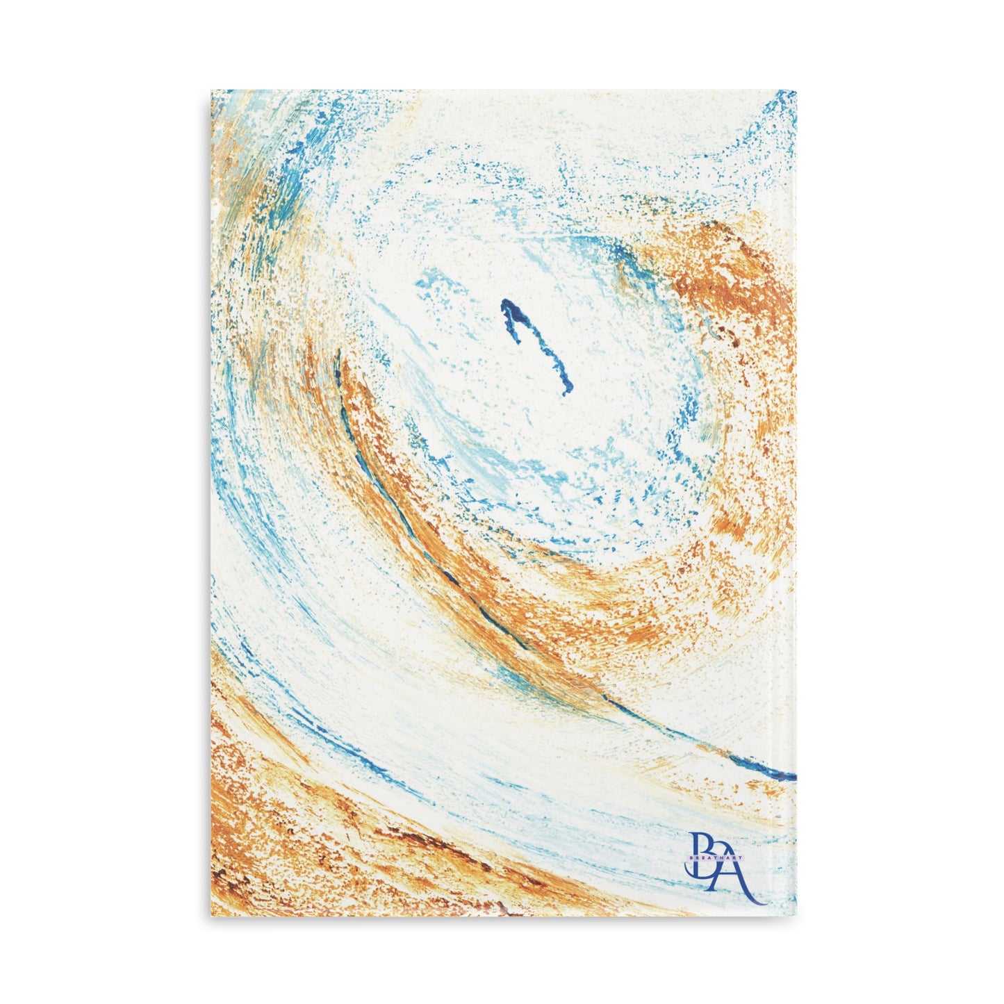 Carnet de notes couverture rigide, art abstrait sable bleu