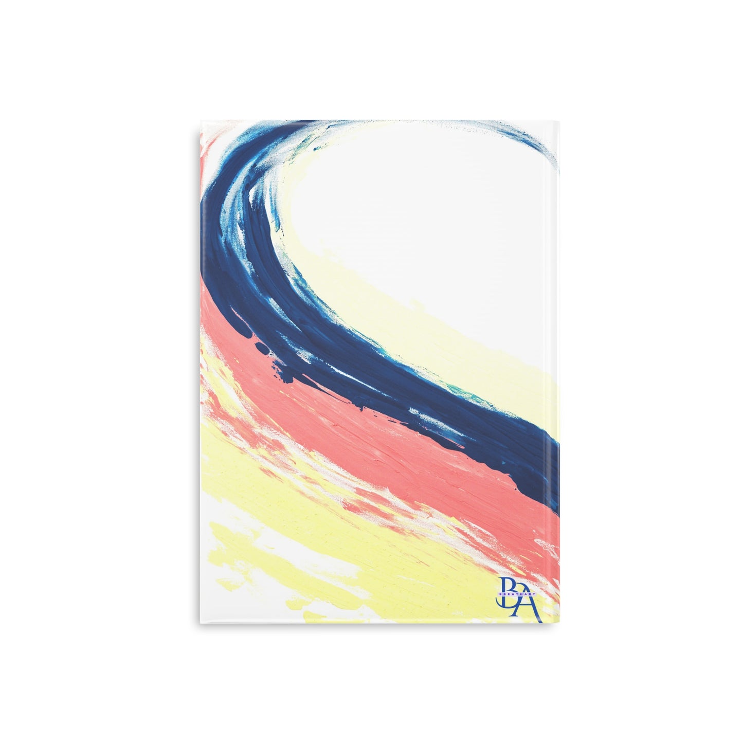 Carnet de notes couverture rigide, art abstrait bleu et rose