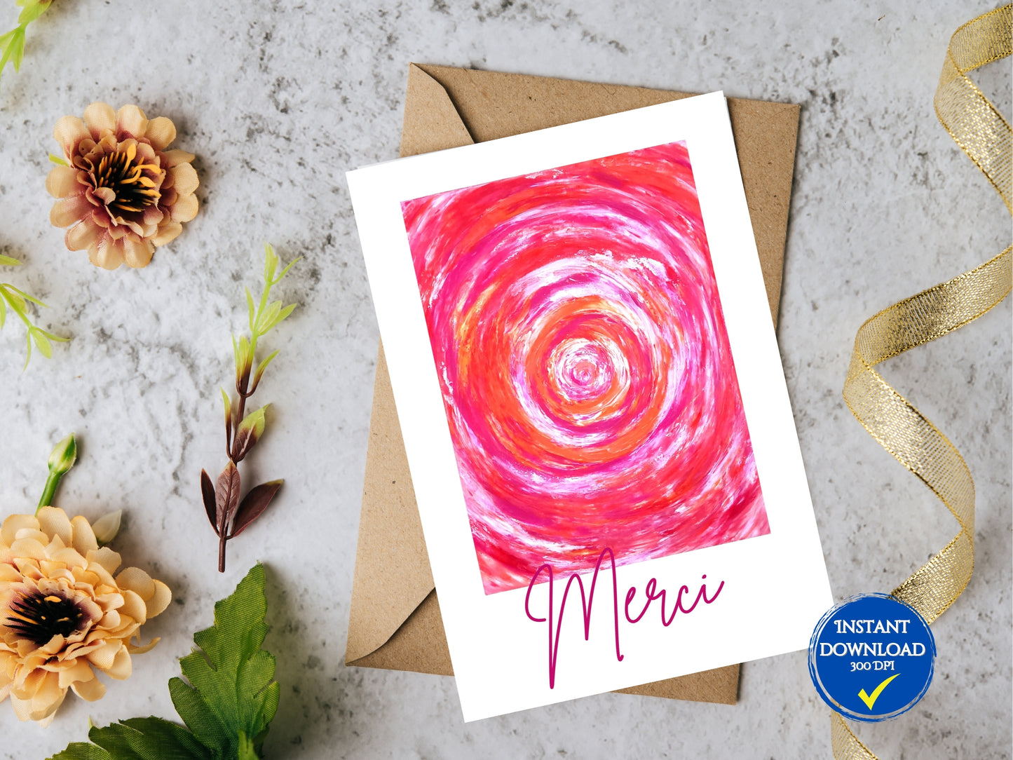 Carte de voeux numérique à personnaliser, Art Abstrait cadeau pour femme