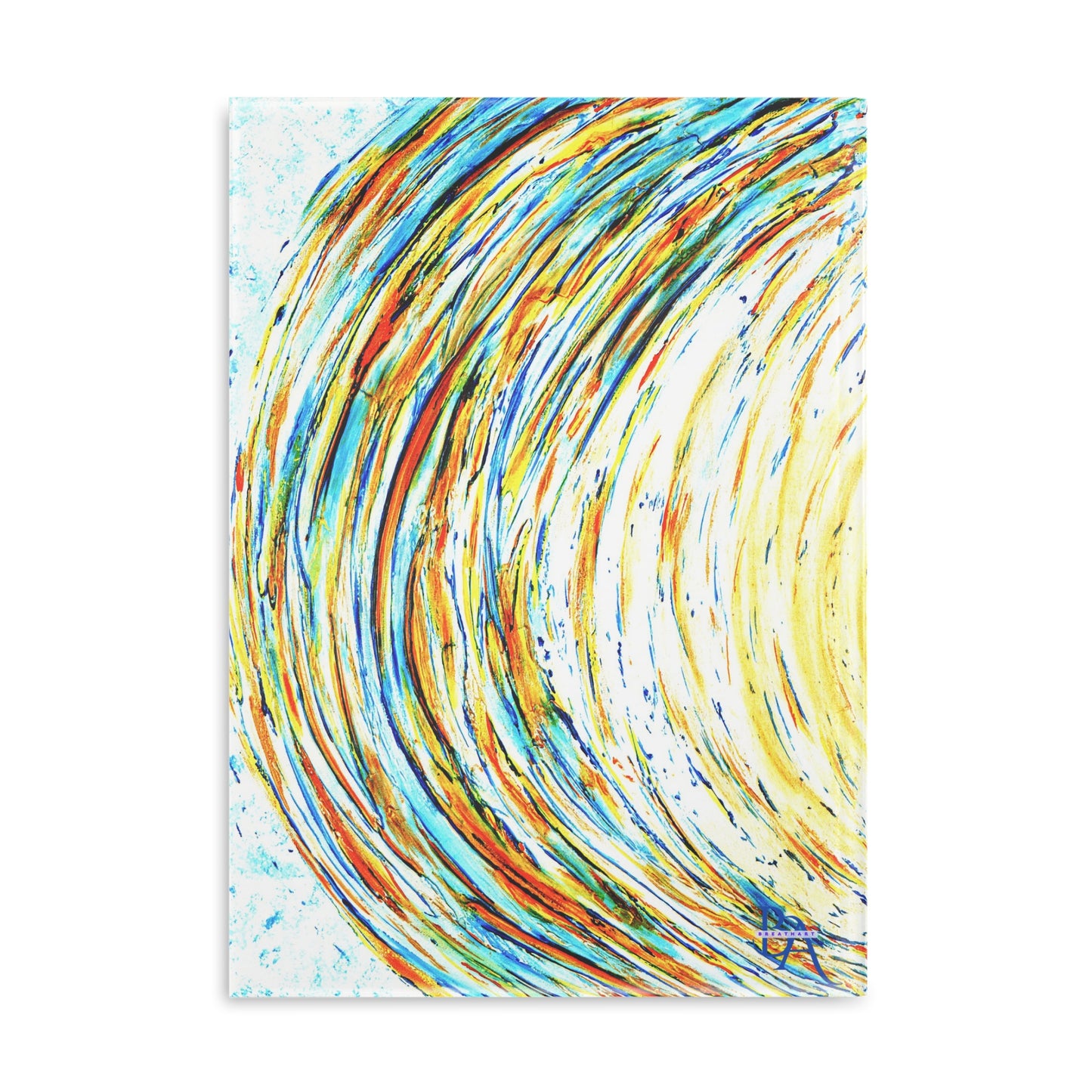 Carnet de notes couverture rigide, art abstrait bleu