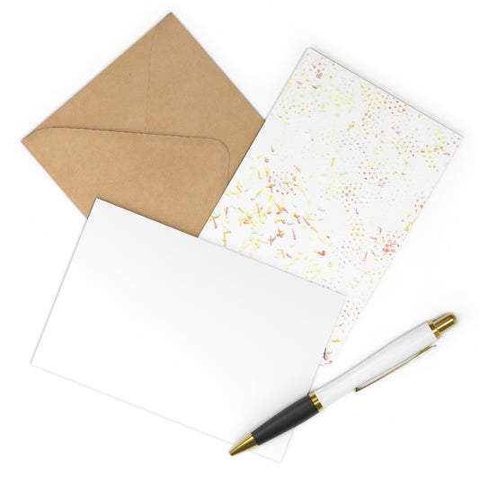 7 pcs Cartes de remerciements recto, art abstrait tons pastels et enveloppes