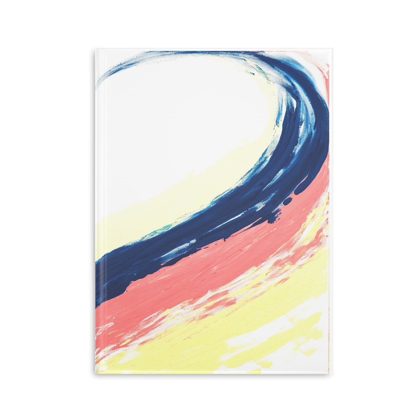 Carnet de notes couverture rigide, art abstrait bleu et rose