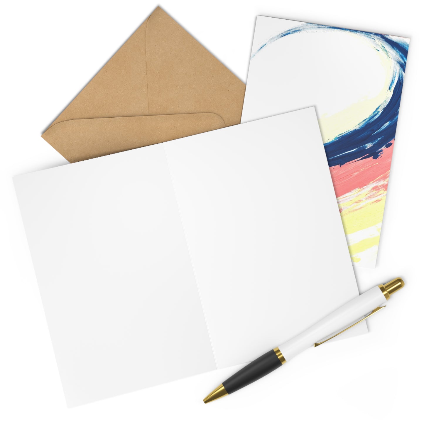 Lot 7 Cartes anniversaire double bleu rose, cartes de vœux, art abstrait