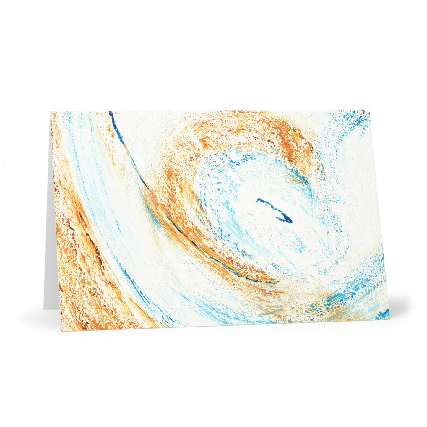 Lot 7 Cartes anniversaire double sable bleu, cartes de vœux, art abstrait