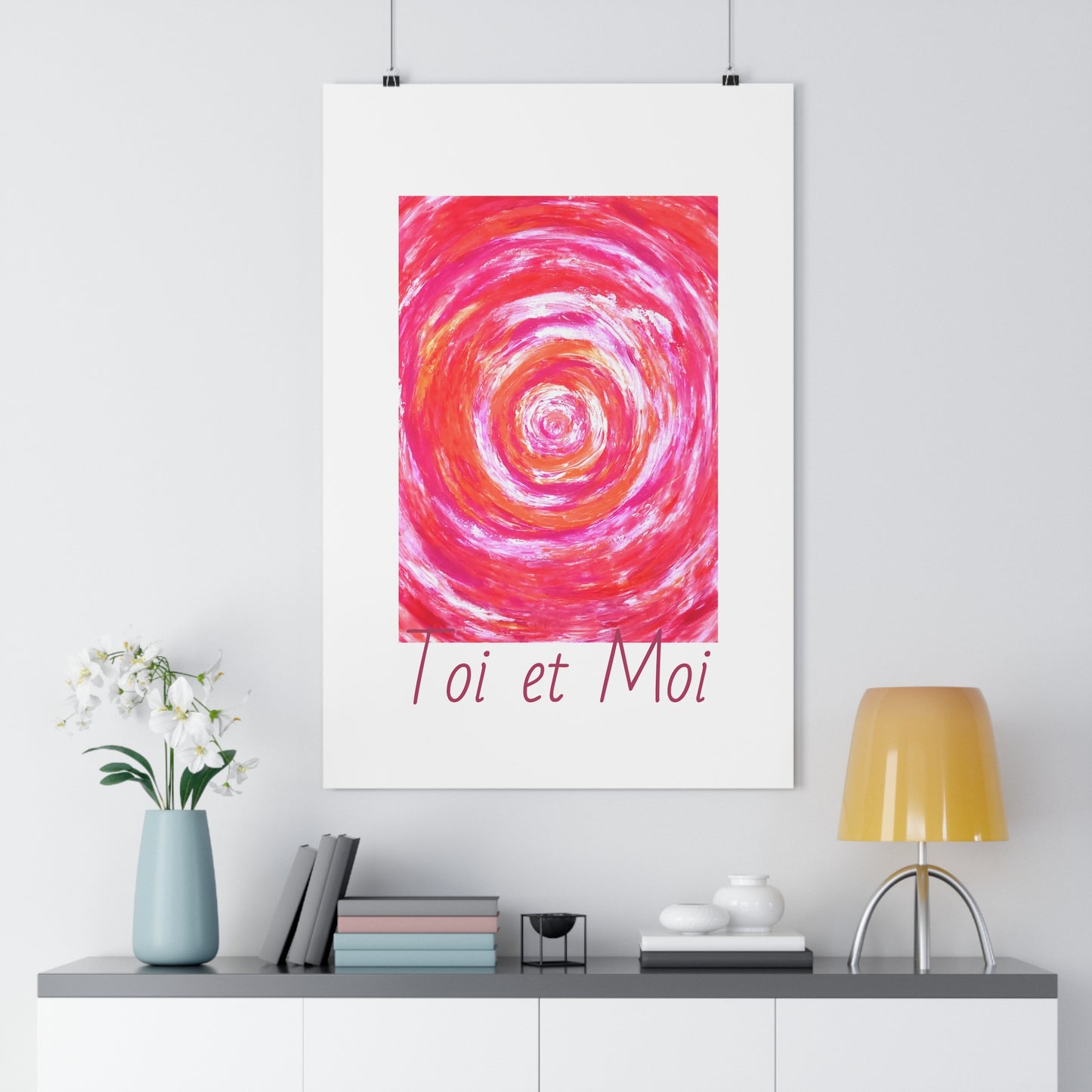 Impression d'art giclée, décoration murale, art abstrait rose, affiche d'une reproduction de peinture texturée