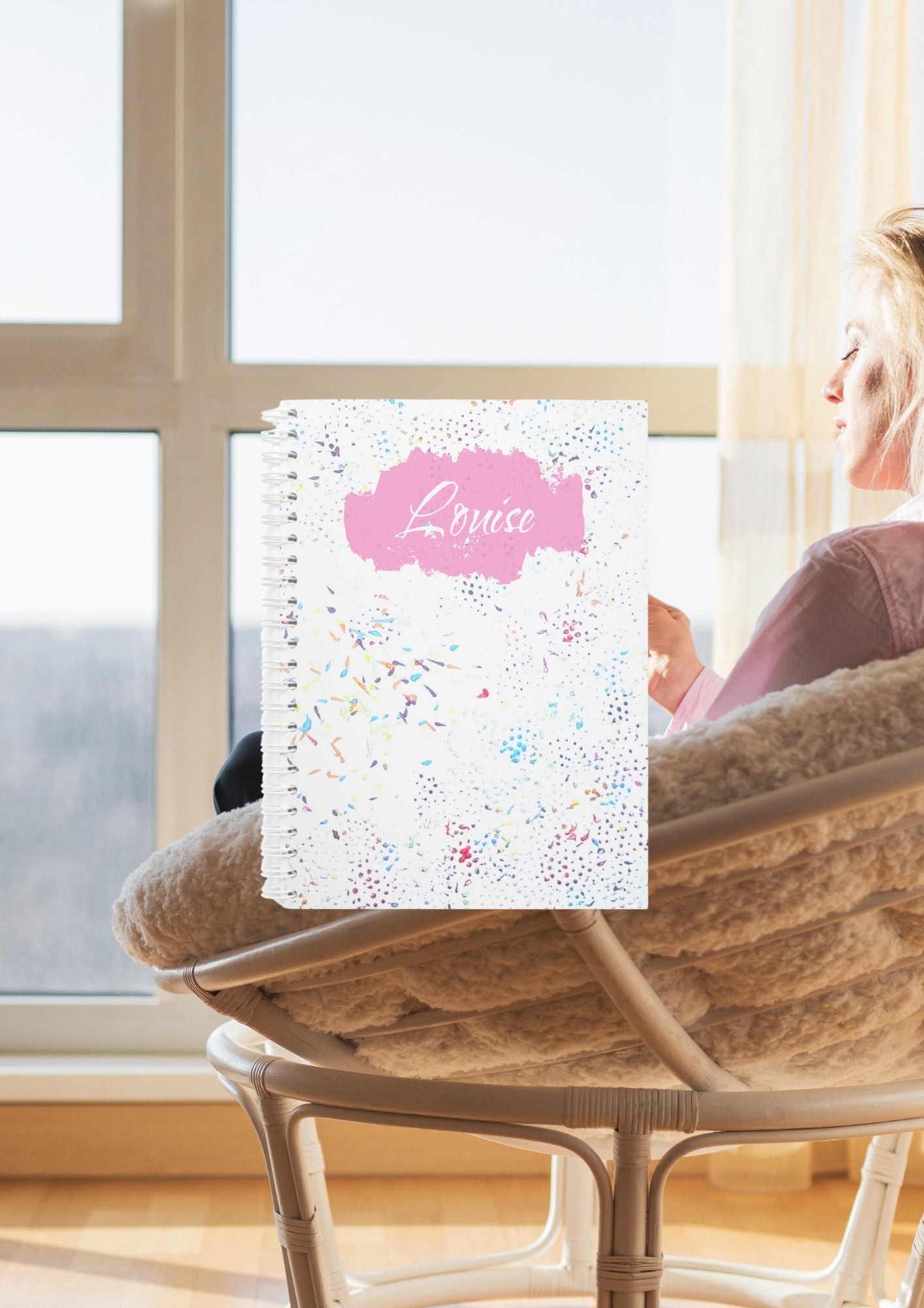 Carnet de Notes Personnalisé, Un Cadeau Unique Art Abstrait Rose pour carnet quotidien