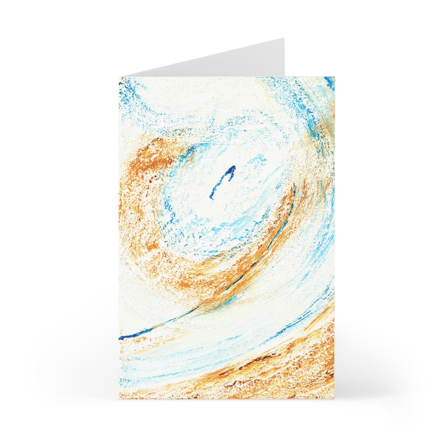 Lot 7 Cartes anniversaire double sable bleu, cartes de vœux, art abstrait