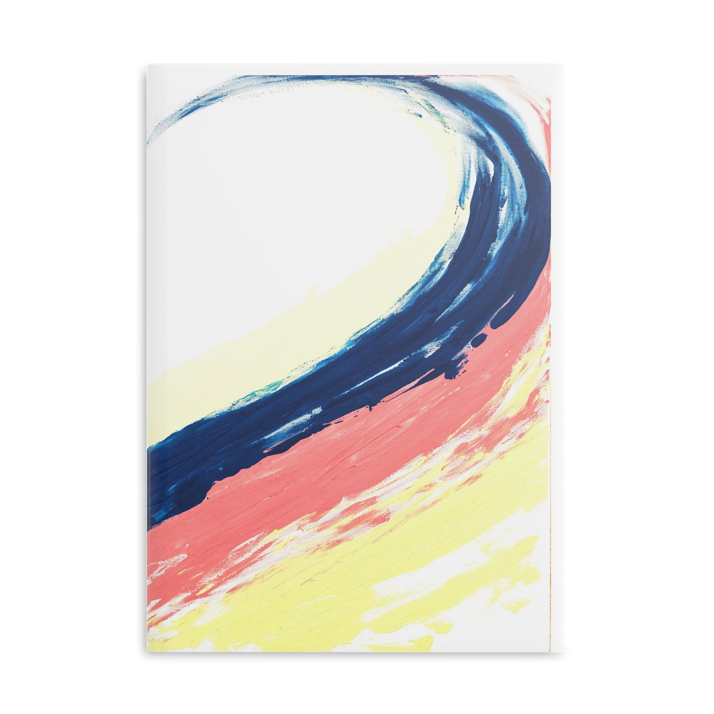 Carnet de notes couverture rigide, art abstrait bleu et rose