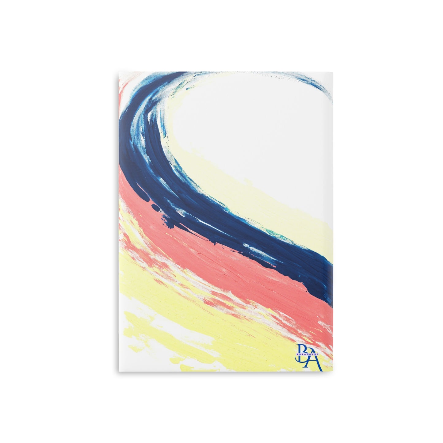 Carnet de notes couverture rigide, art abstrait bleu et rose