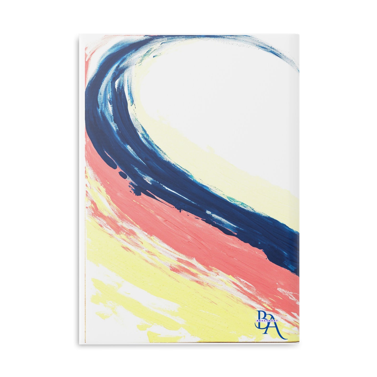 Carnet de notes couverture rigide, art abstrait bleu et rose