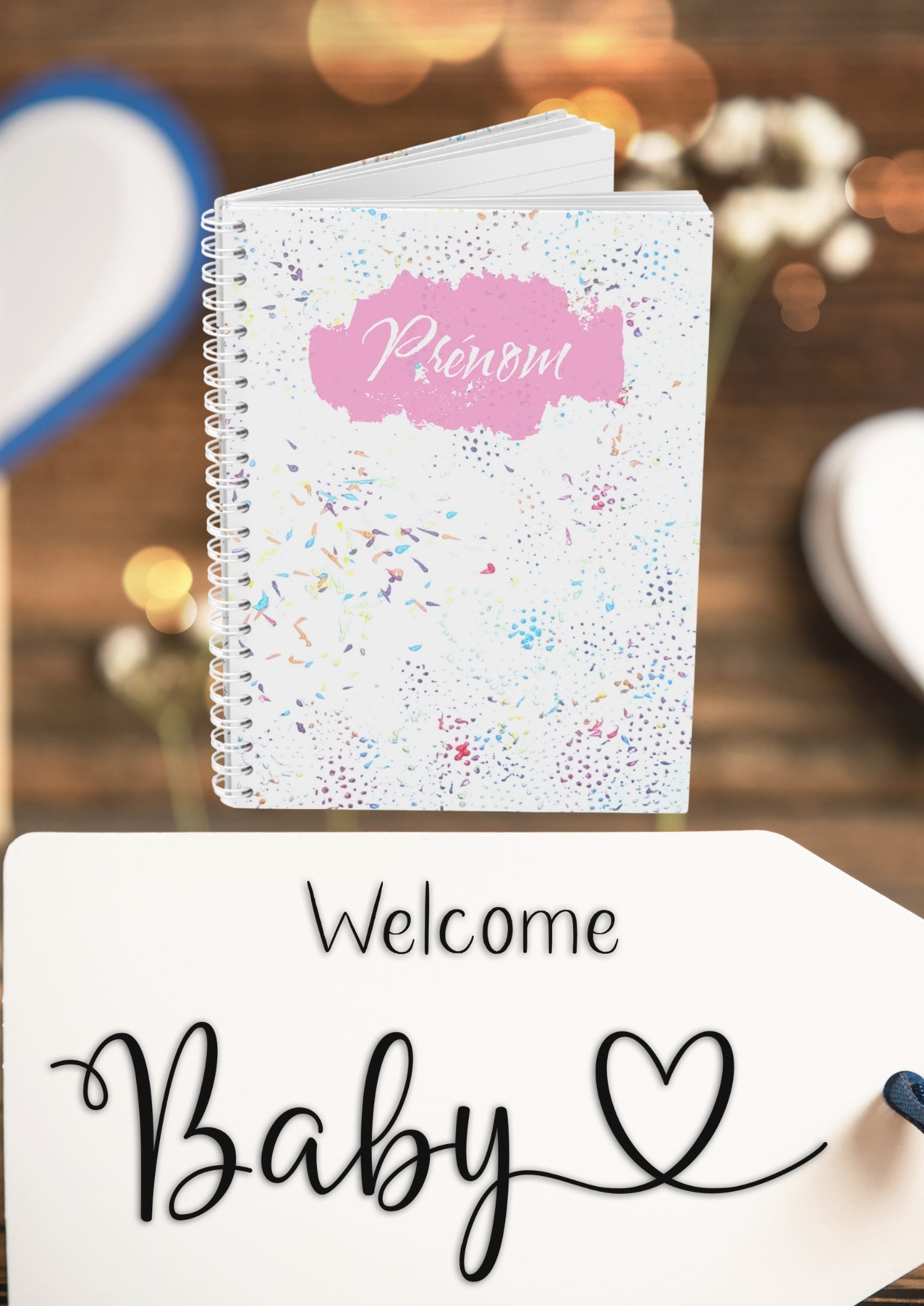 Carnet de Notes Personnalisé, Un Cadeau Unique Art Abstrait Rose pour carnet quotidien